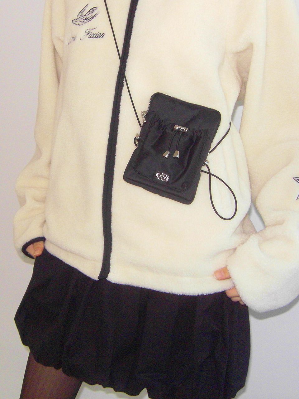 MUSINSA | KIJUN Drawstring Mini Bag Black 