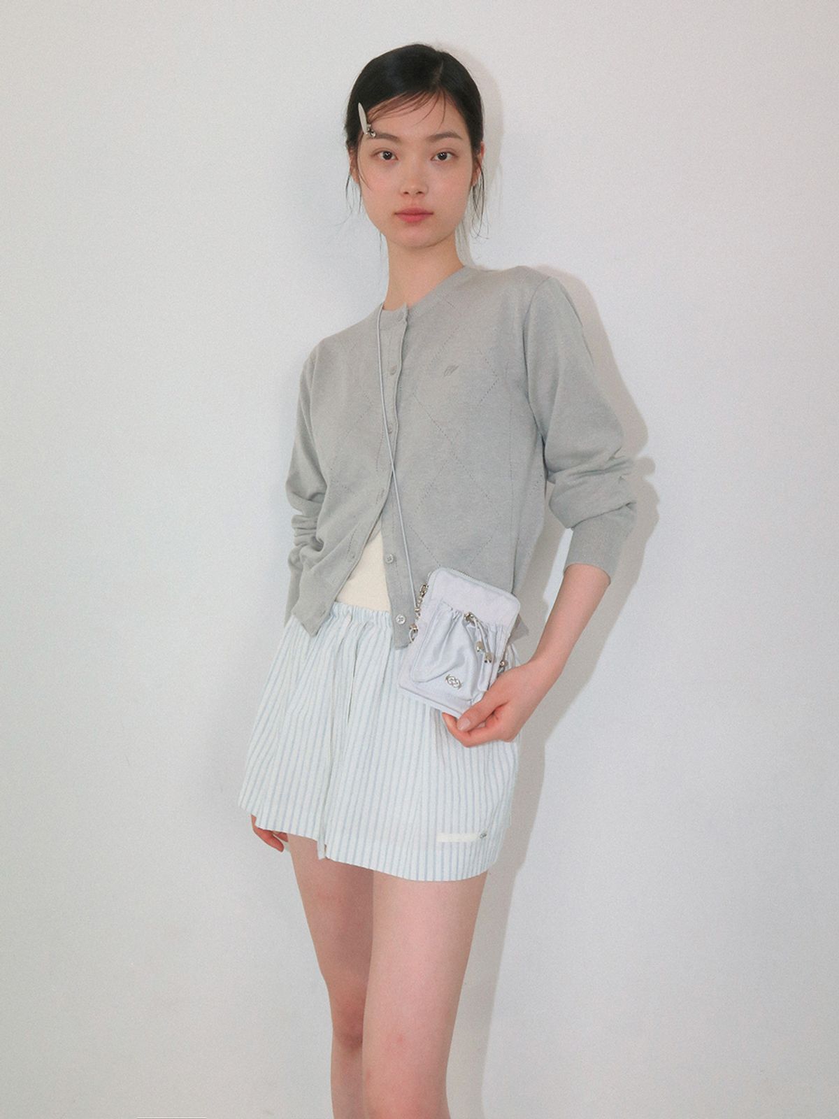 기준(KIJUN) Drawstring Mini Bag Silver