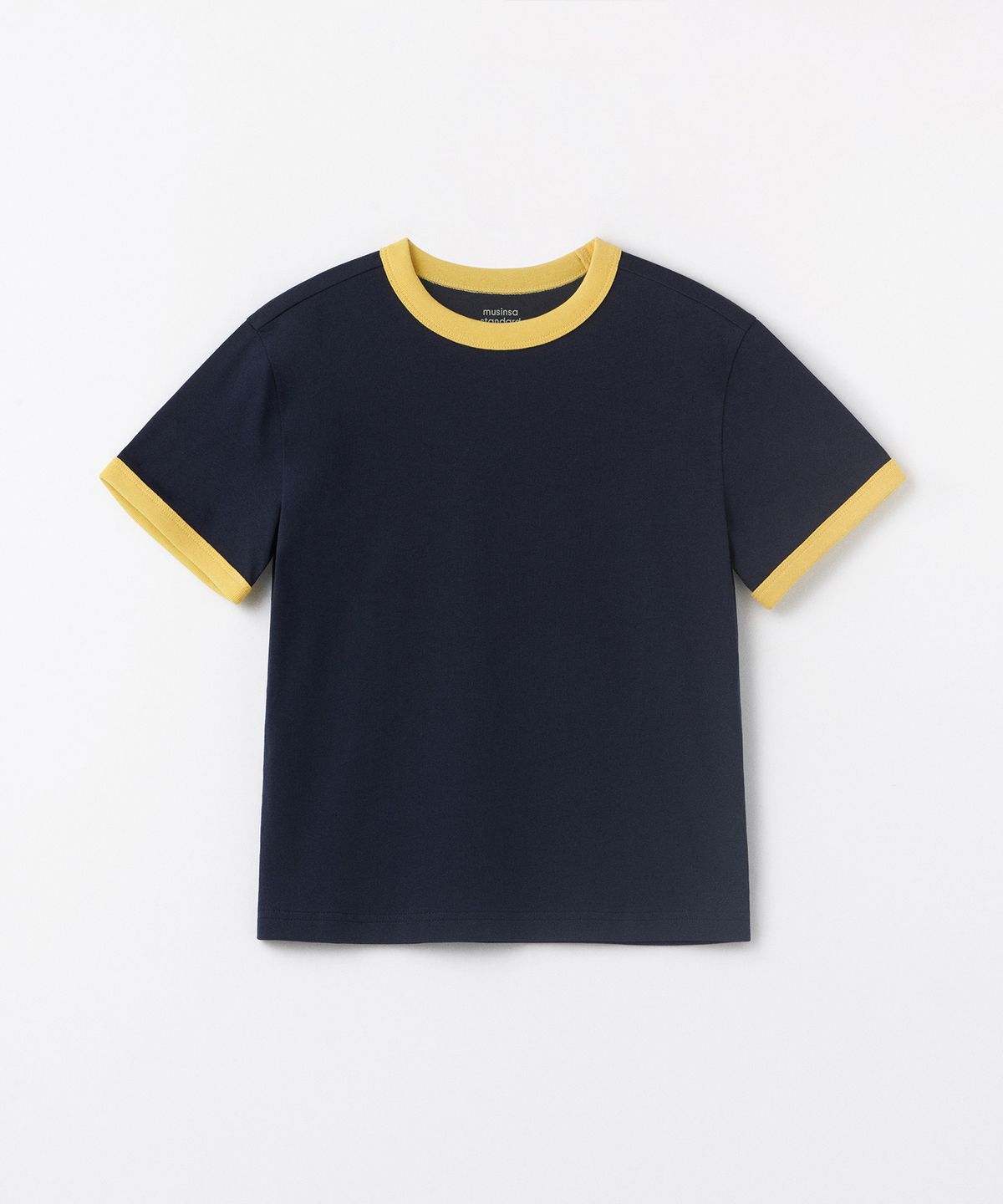 무신사 스탠다드 키즈(MUSINSA STANDARD KIDS) 릴렉스드 링거 티셔츠 [네이비]