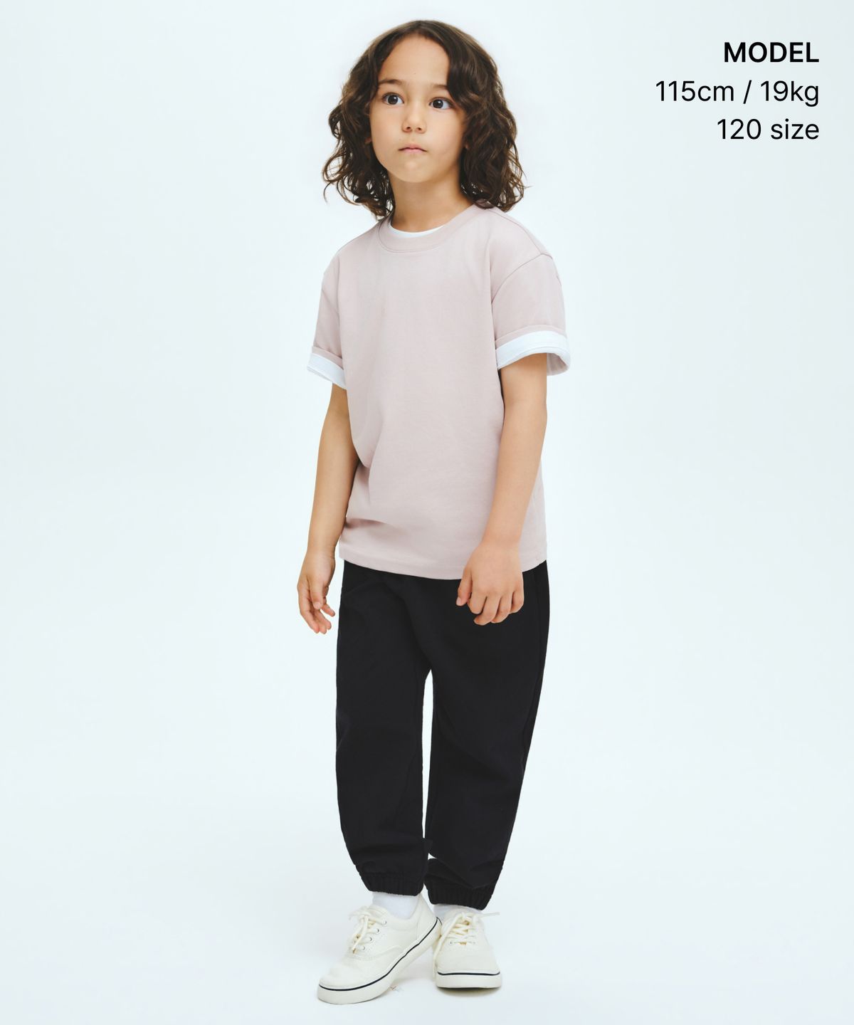무신사 스탠다드 키즈(MUSINSA STANDARD KIDS) [쿨탠다드] 릴렉스드 크루 넥 티셔츠 [데저트 핑크]