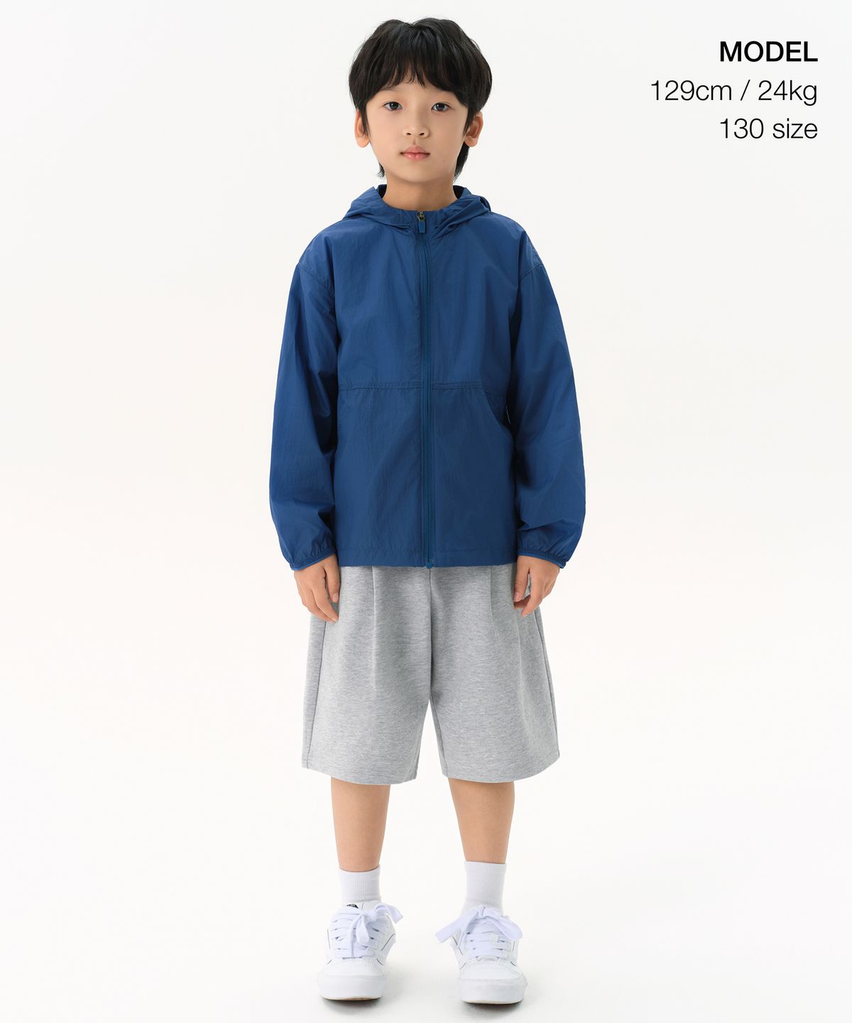 무신사 스탠다드 키즈(MUSINSA STANDARD KIDS) 더블 니트 원 턱 와이드 스웨트 쇼츠 [미디엄 그레이]