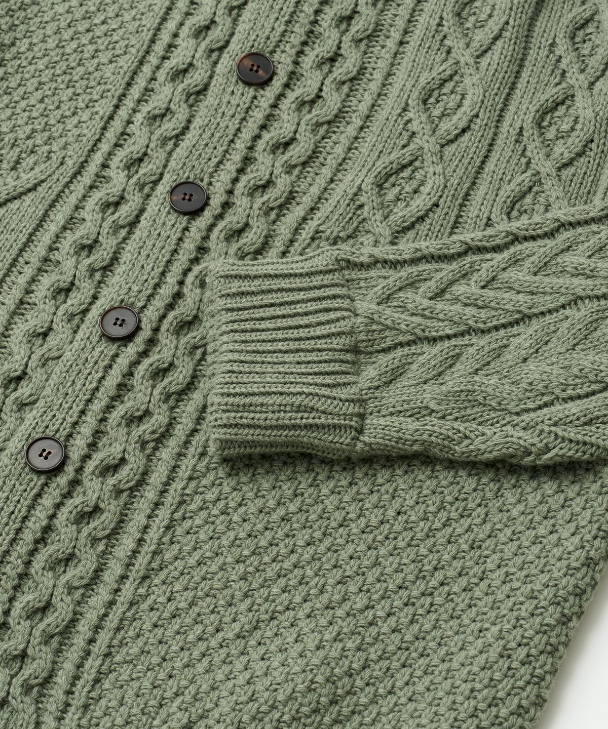 어나더 오피스(ANOTHER OFFICE) Grandma Cable Cardigan (Romaine)