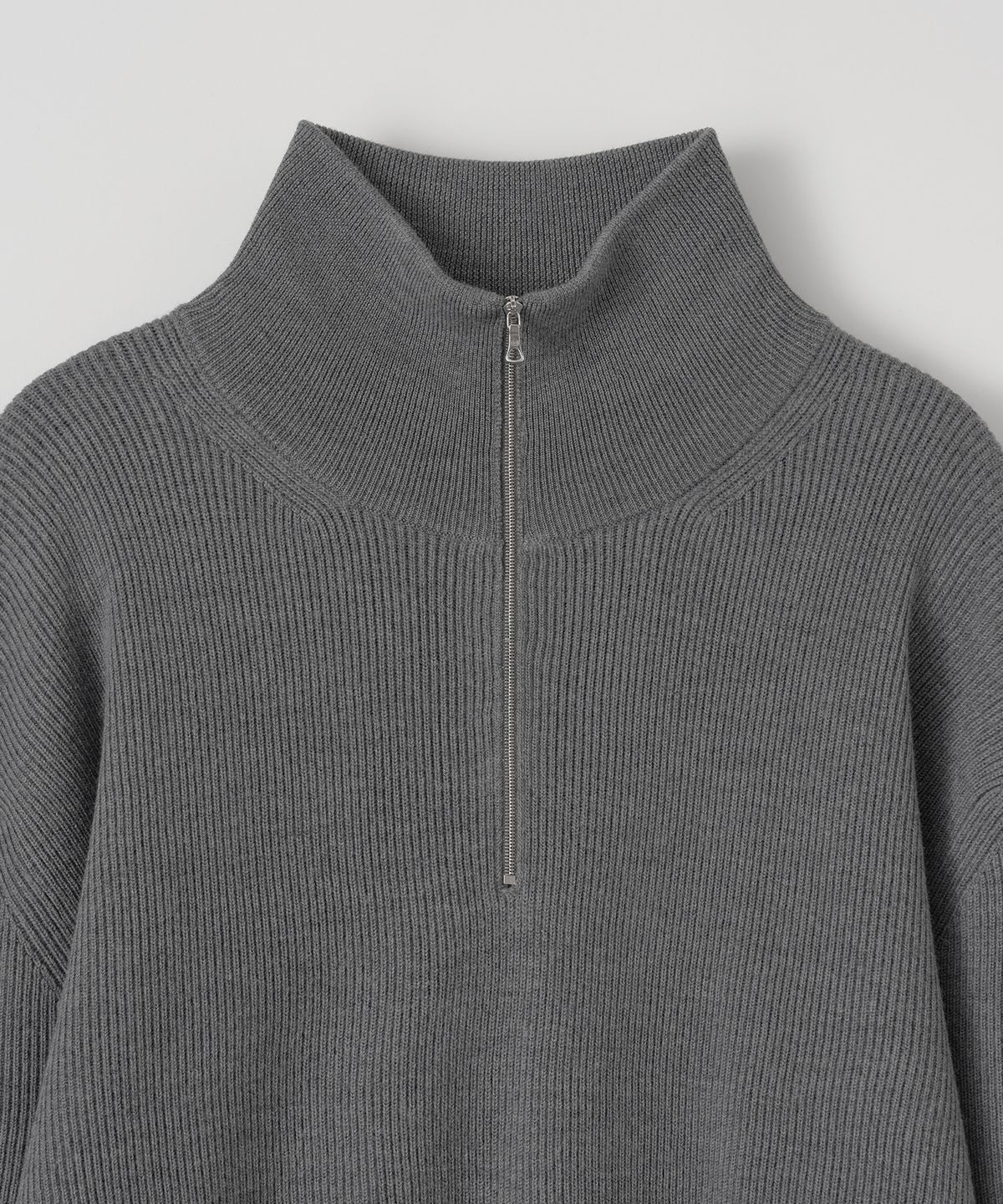어나더 오피스(ANOTHER OFFICE) Volume Half Zip-up Knit (Pebble)