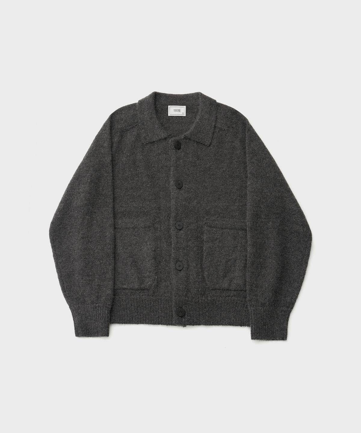 어나더 오피스(ANOTHER OFFICE) Kurt Mohair Cardigan (Charcoal)