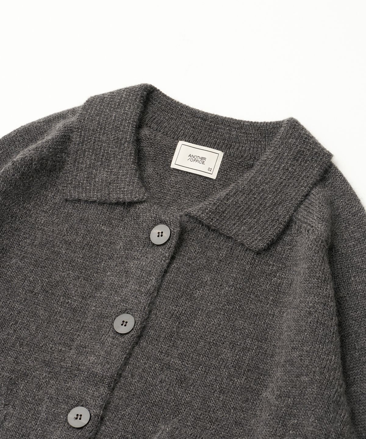 어나더 오피스(ANOTHER OFFICE) Kurt Mohair Cardigan (Charcoal)