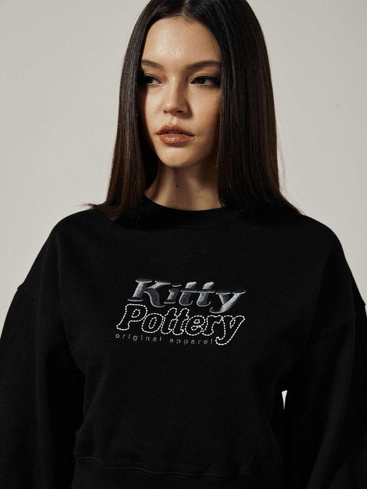 키티포터리(KITTY POTTERY) KITTY POTTERY LOGO SWEAT SHIRTS [BLACK]