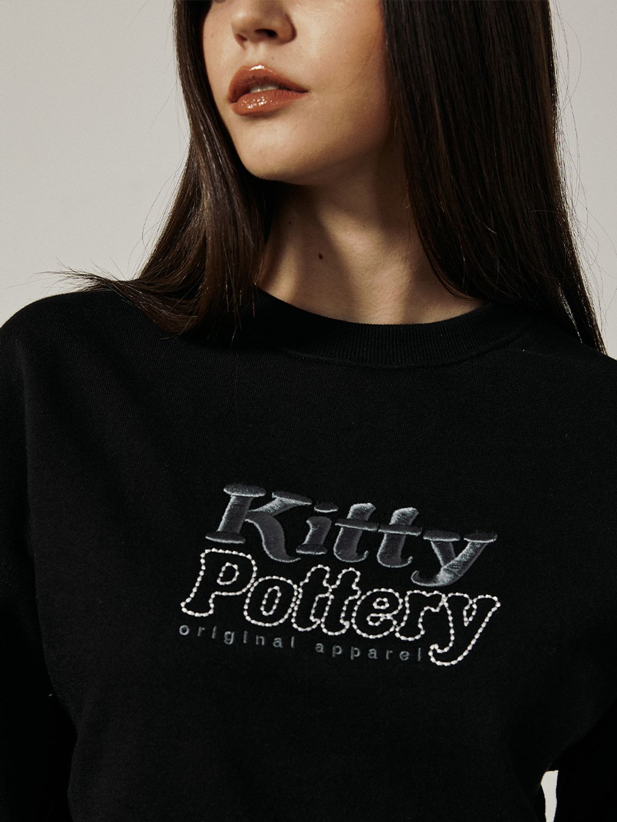 키티포터리(KITTY POTTERY) KITTY POTTERY LOGO SWEAT SHIRTS [BLACK]
