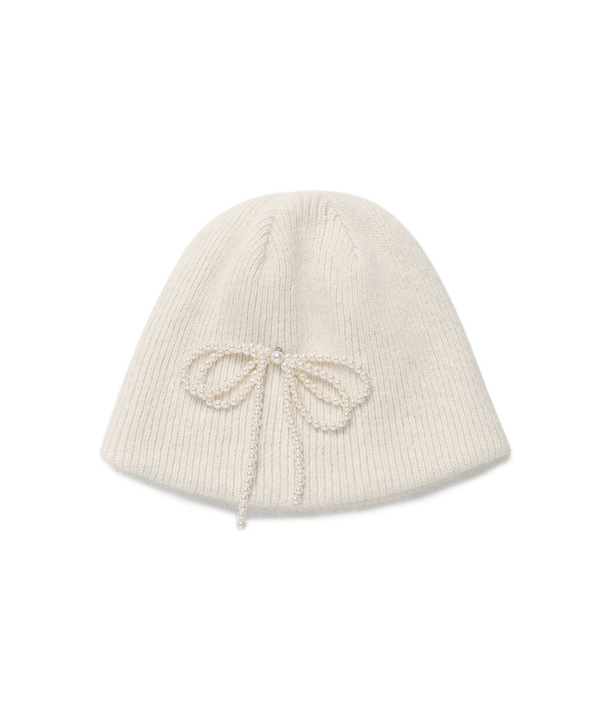 로라로라(ROLAROLA) RIBBON ANGORA BEANIE IVORY