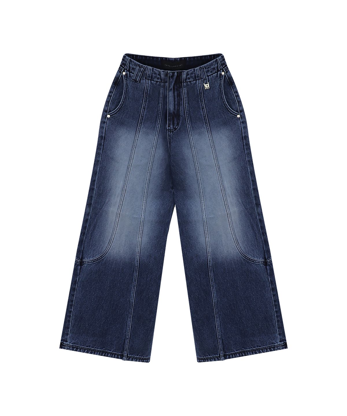 트리밍버드(TREEMINGBIRD) Curved Pocket Cut Denim Pants [ Blue ]