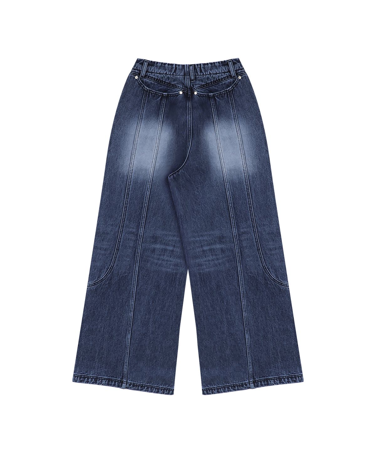 트리밍버드(TREEMINGBIRD) Curved Pocket Cut Denim Pants [ Blue ]