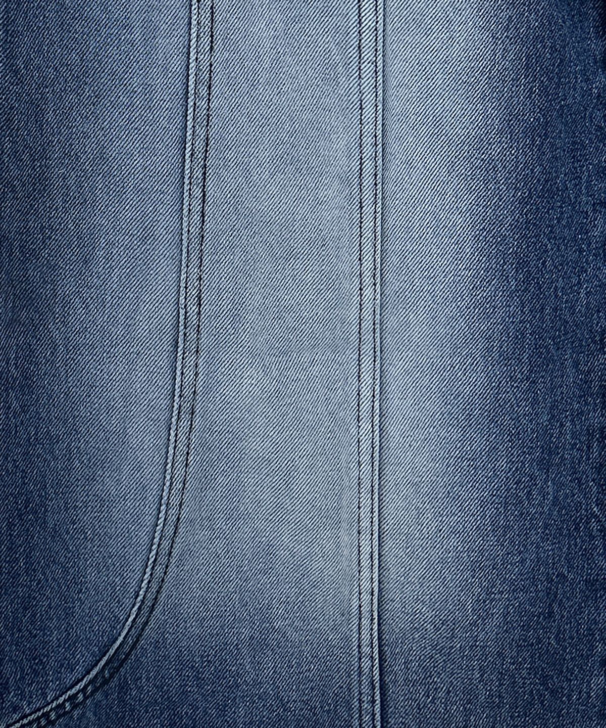 트리밍버드(TREEMINGBIRD) Curved Pocket Cut Denim Pants [ Blue ]