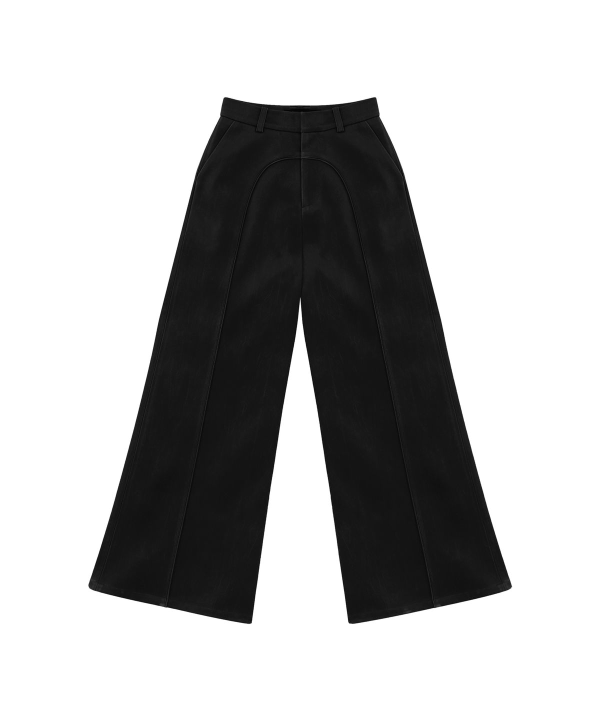 트리밍버드(TREEMINGBIRD) Suede Piping Classic Set-up Pants [ Black ]