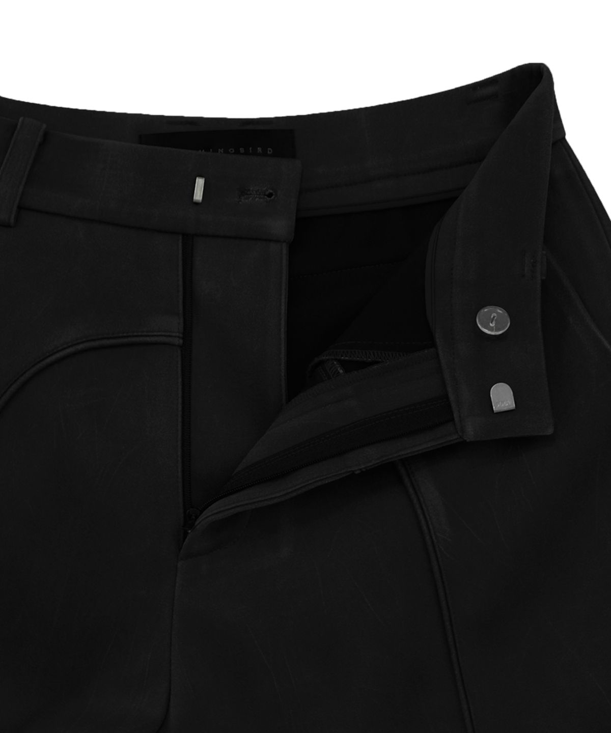 트리밍버드(TREEMINGBIRD) Suede Piping Classic Set-up Pants [ Black ]