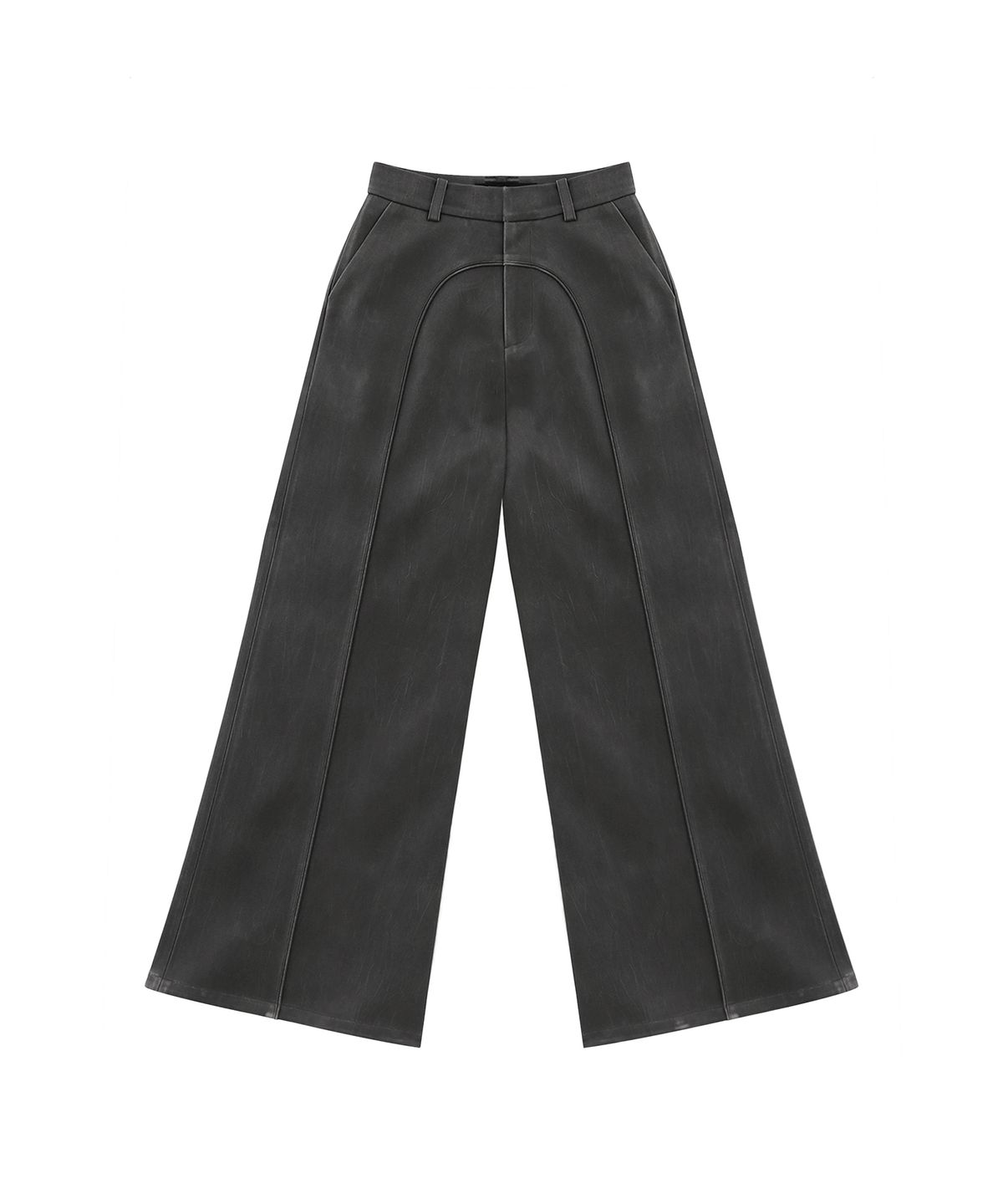 트리밍버드(TREEMINGBIRD) Suede Piping Classic Set-up Pants [ Charcoal ]