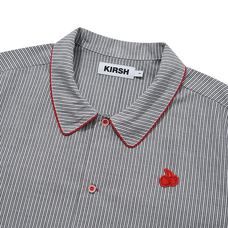 MUSINSA | KIRSH Cherry Holiday Striped Pajama Set [Black]