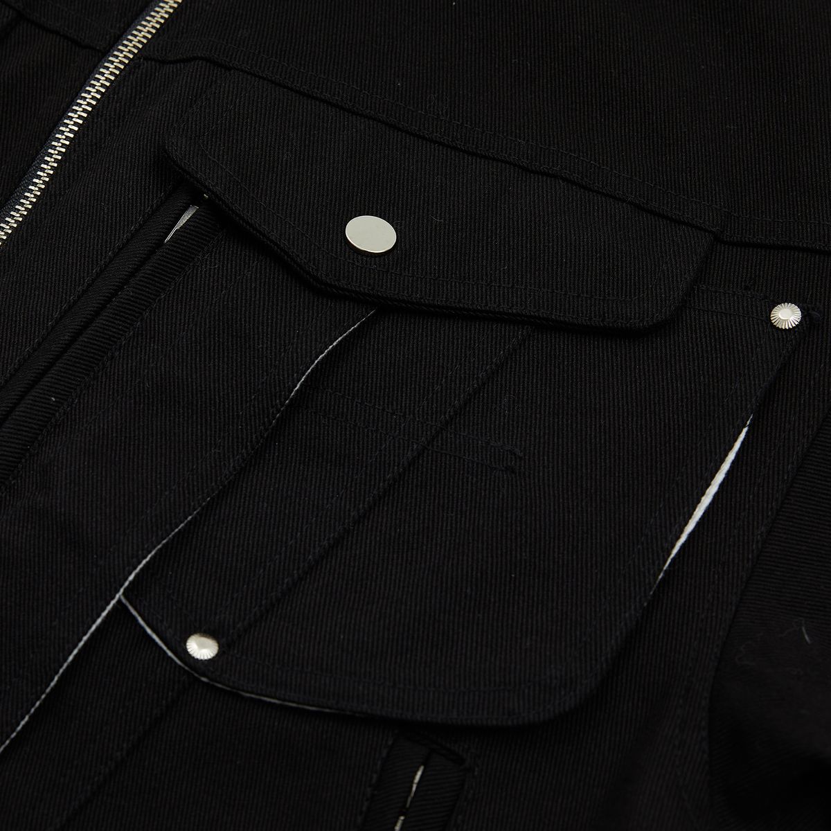 샴페인 블랭크 에스테틱(CHAMPAGNE BLANK AESTHETIC) HEAVY COTTON HIDDEN DETAIL 2-WAY JACKET BLACK