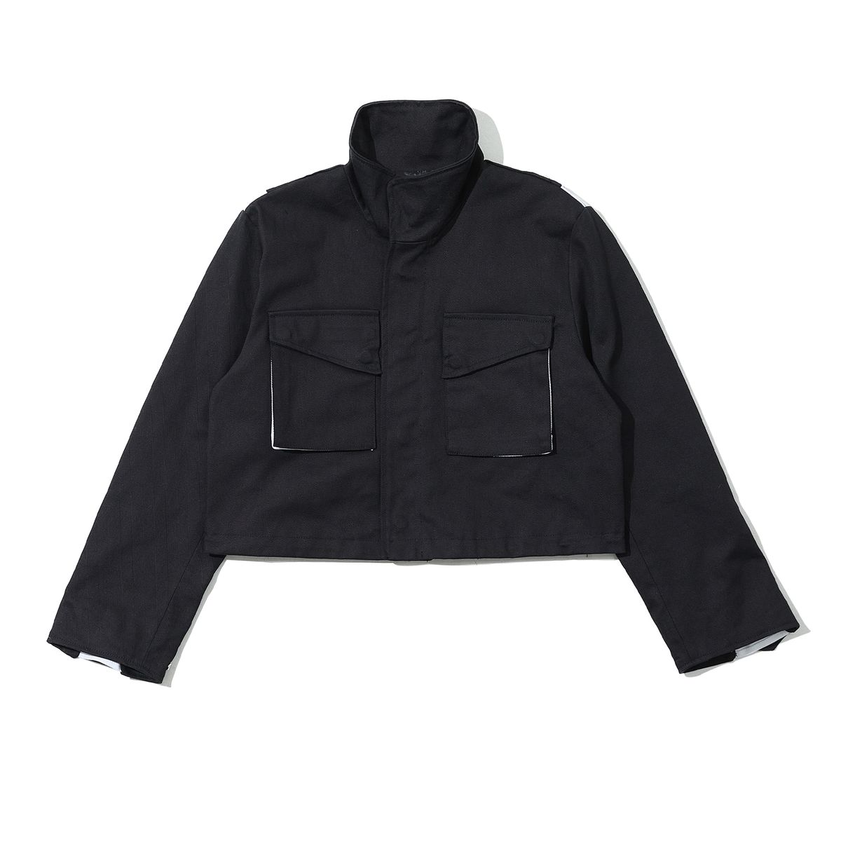 샴페인 블랭크 에스테틱(CHAMPAGNE BLANK AESTHETIC) HEAVY COTTON POST POCKET CROP JACKET WHITE