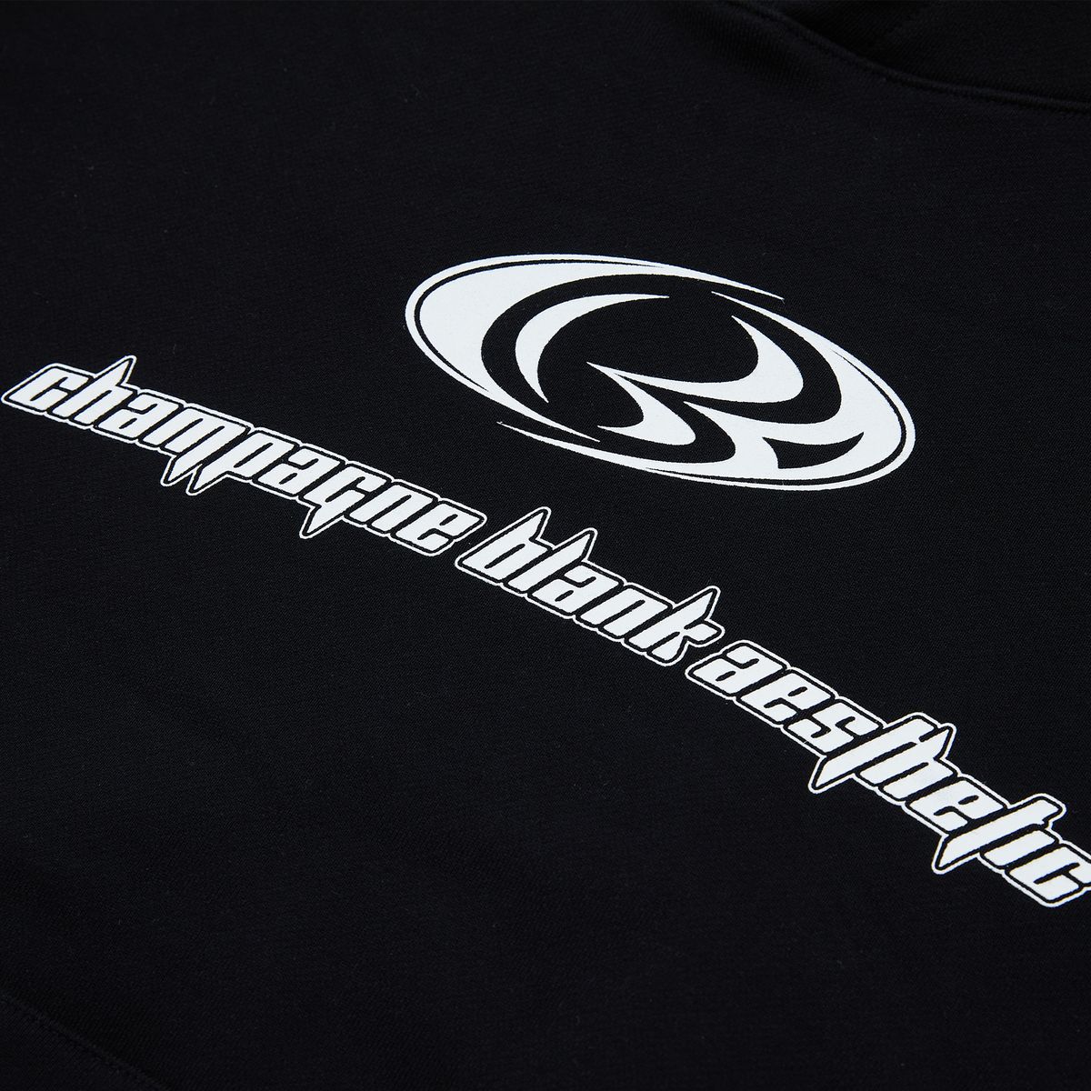 샴페인 블랭크 에스테틱(CHAMPAGNE BLANK AESTHETIC) LINE HOODIE BLACK