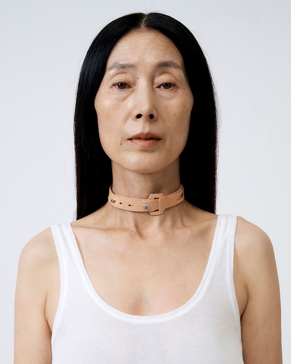 루루(RURU) SIMPLE COW BELT CHOKER&BRACELET NUDE