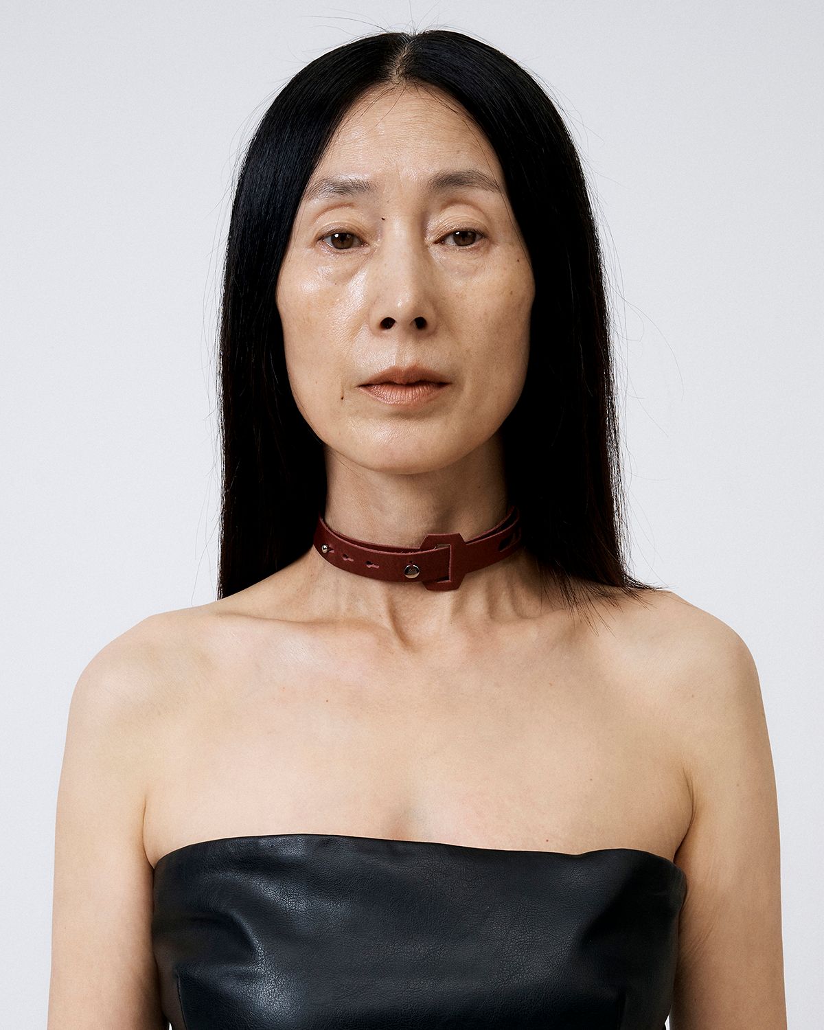 루루(RURU) SIMPLE COW BELT CHOKER&BRACELET BURGUNDY