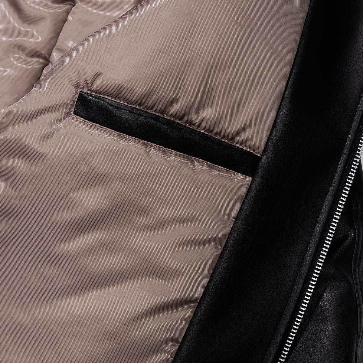 시티스트리트(CITY STREET) VEGAN LEATHER PADED JACKET SPACE - BLACK