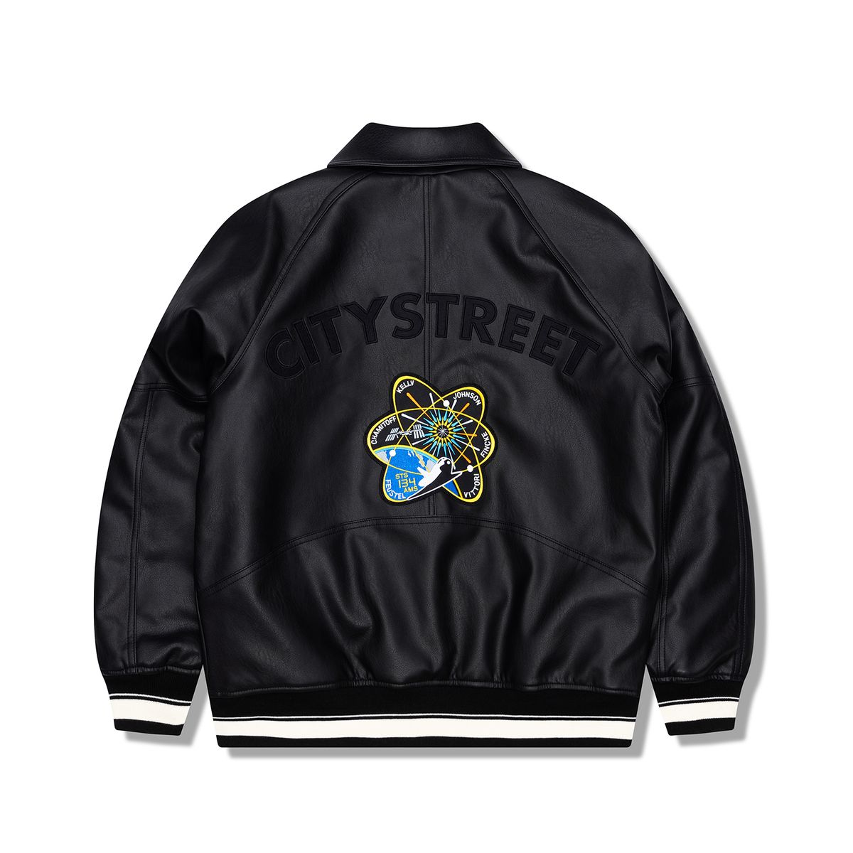 시티스트리트(CITY STREET) VEGAN LEATHER PADED JACKET SPACE - BLACK