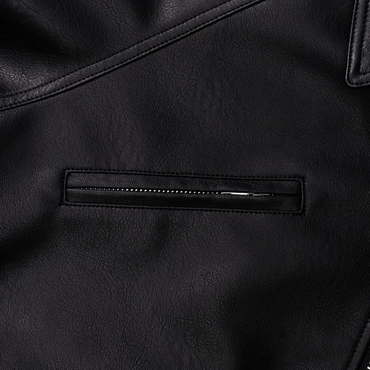 시티스트리트(CITY STREET) VEGAN LEATHER PADED JACKET SPACE - BLACK