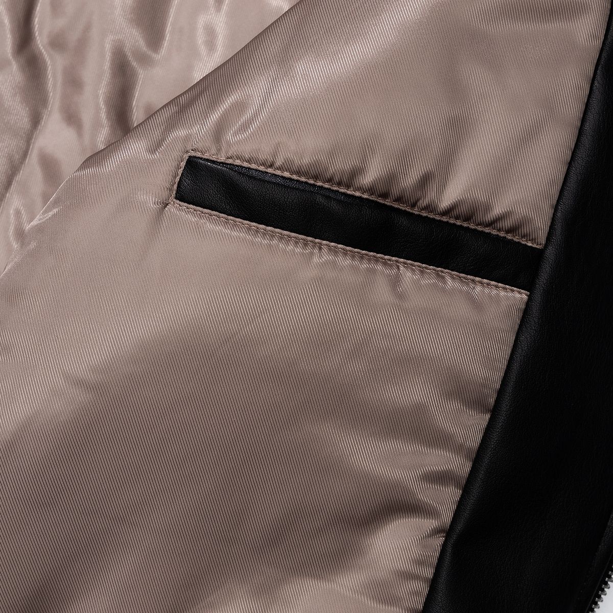 시티스트리트(CITY STREET) VEGAN LEATHER PADED JACKET VINTAGE - BLACK