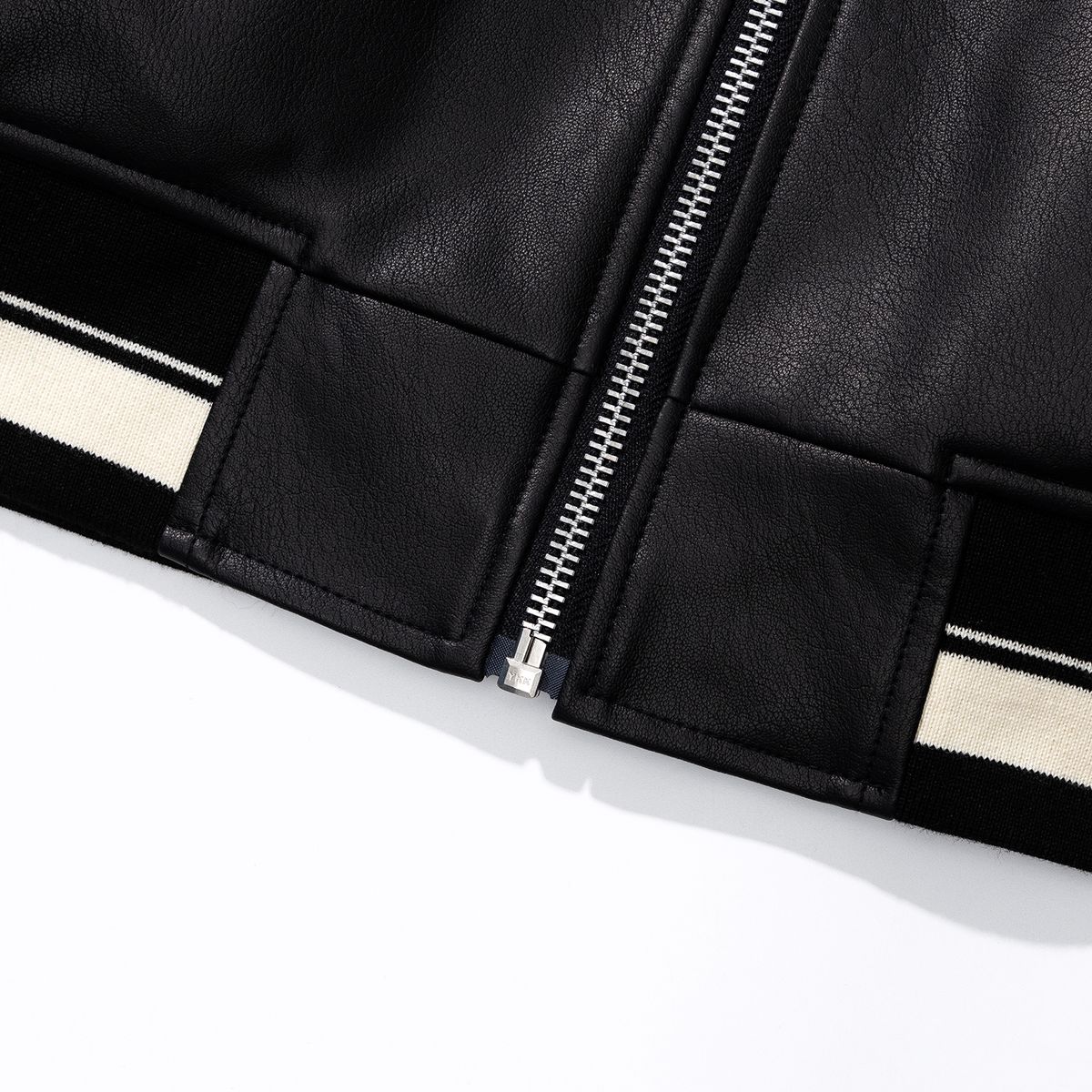 시티스트리트(CITY STREET) VEGAN LEATHER PADED JACKET VINTAGE - BLACK