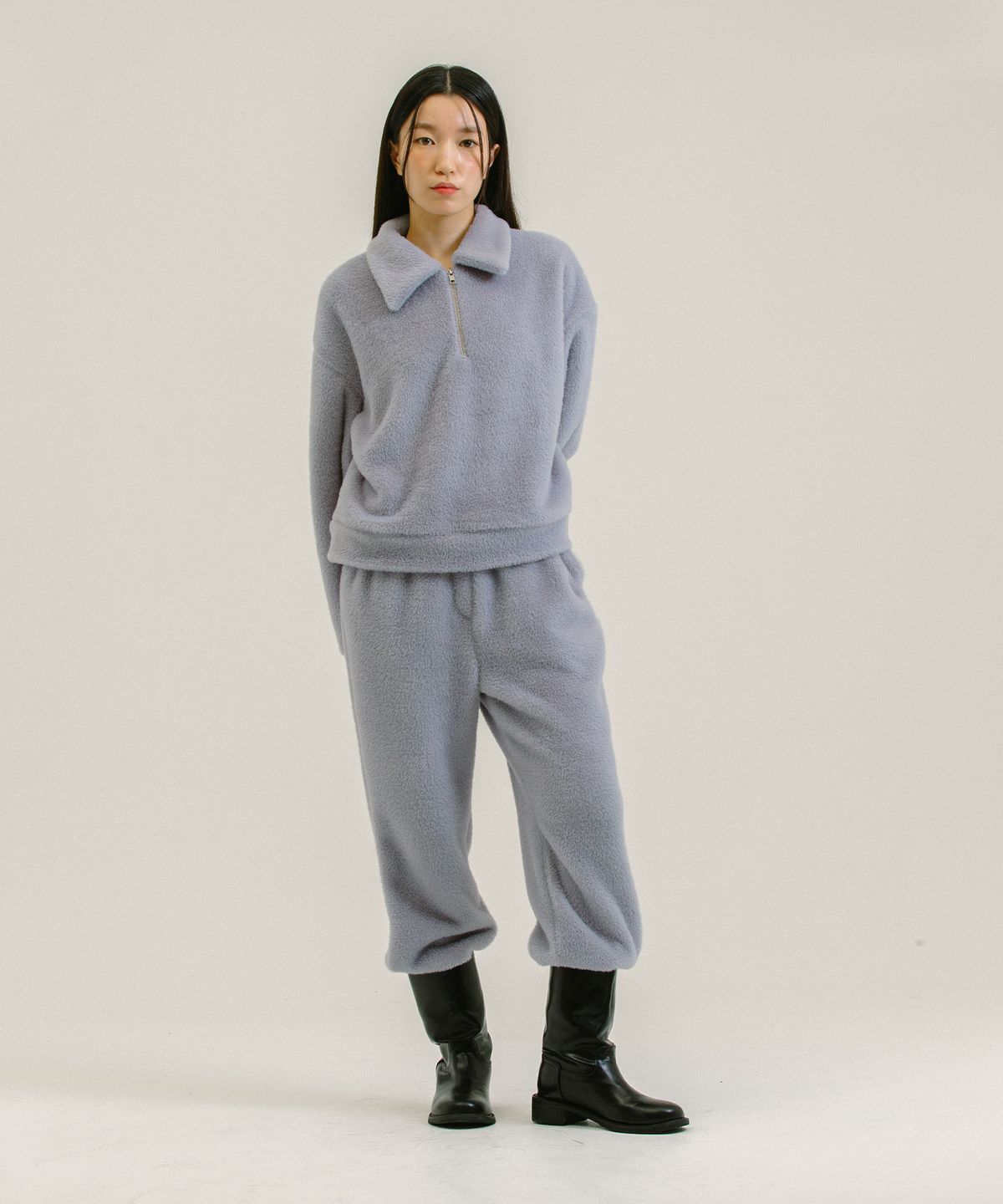 네벨에브리웨어(NEBELEVERYWEAR) Fur Banding Pants_Light Blue