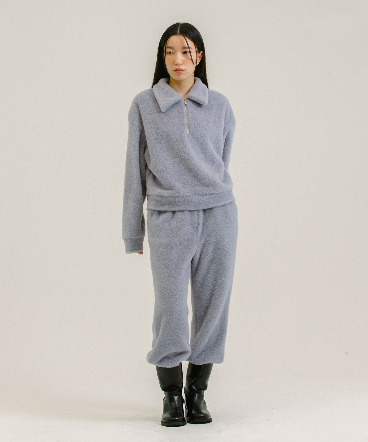 네벨에브리웨어(NEBELEVERYWEAR) Fur Banding Pants_Light Blue
