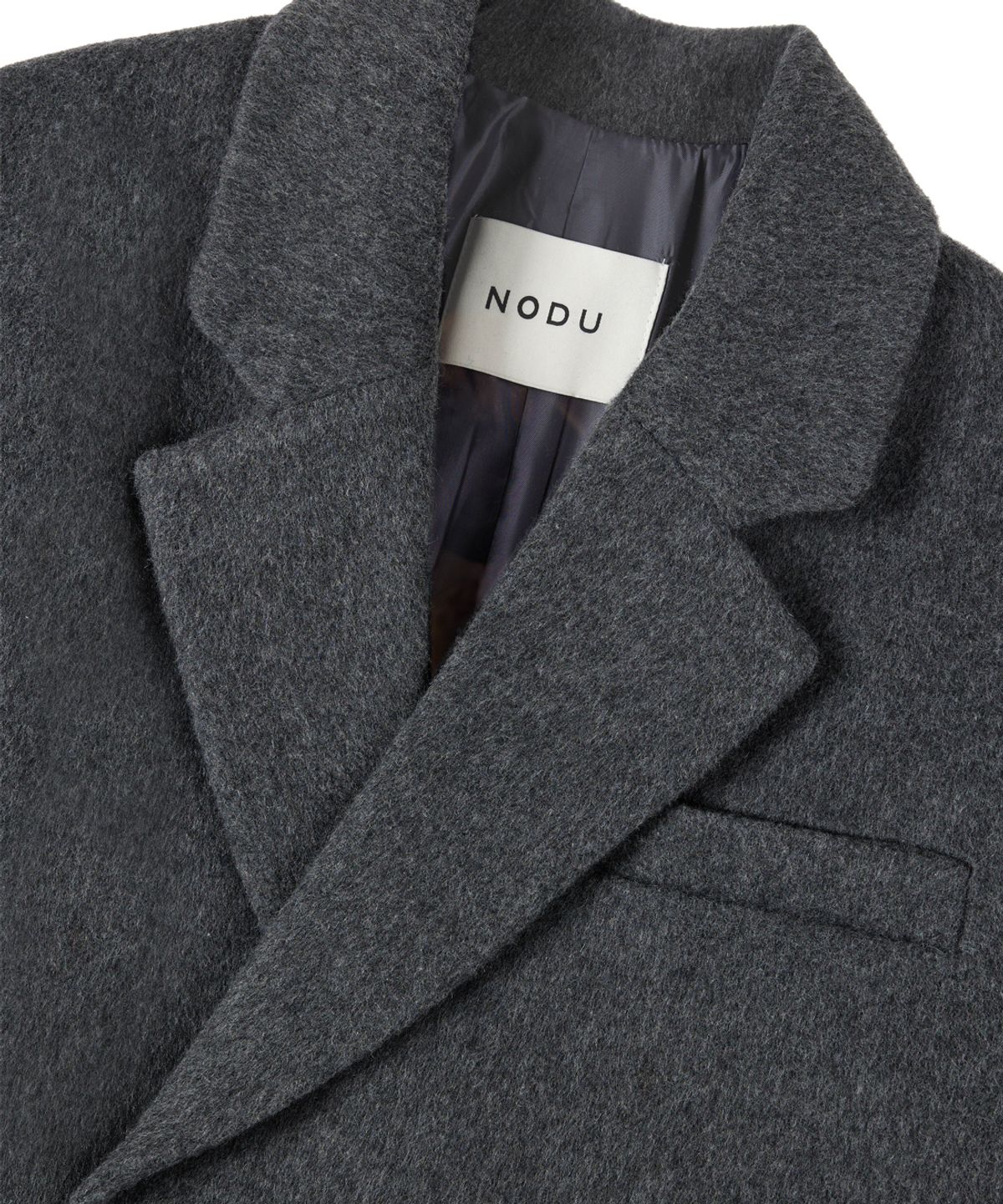 노드유(NODU) 울 블렌디드 더블 코트 [그레이]