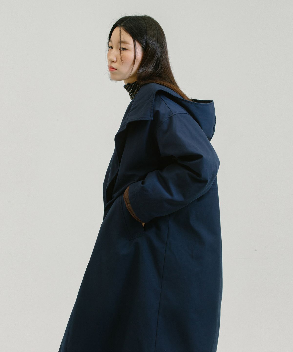 네벨에브리웨어(NEBELEVERYWEAR) 3m Thinsulate Overfit Padding Coat_Navy