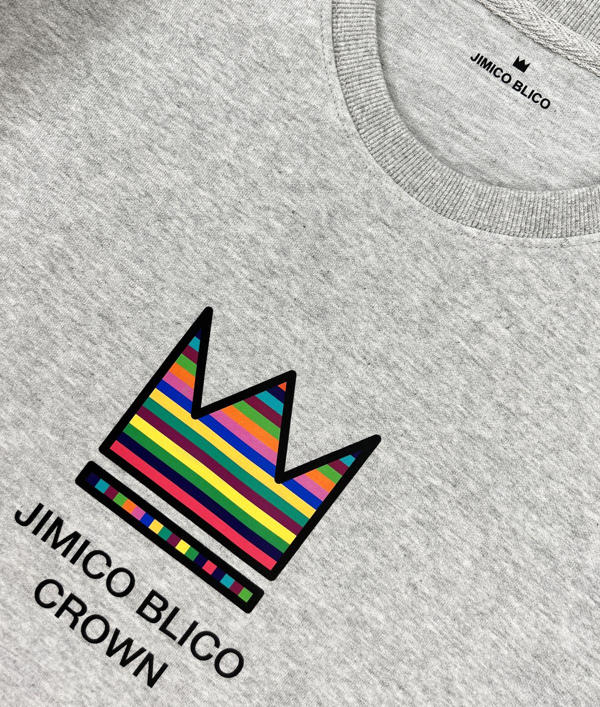 지미코 브리코(JIMIKO BLICO) JK crown rainbow gray mtm 레인보우 크라운 그레이맨투맨