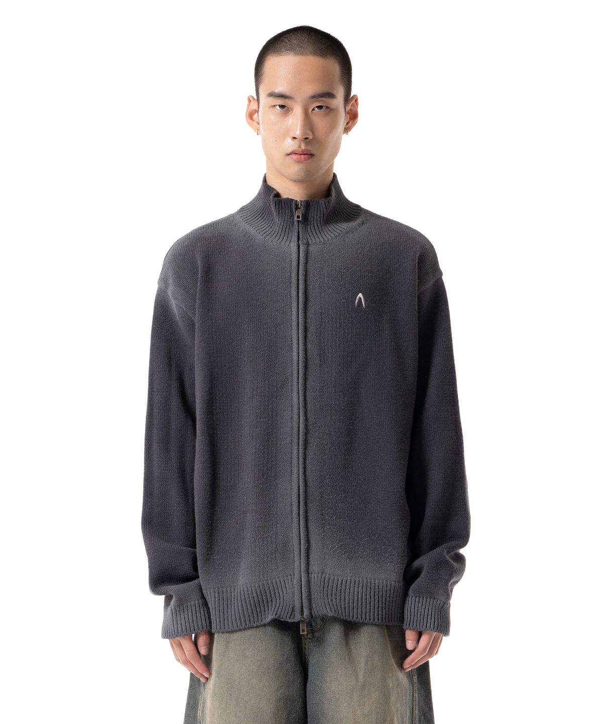 아캄(AAKAM) Gradient Zip-Up Sweater (Gray)