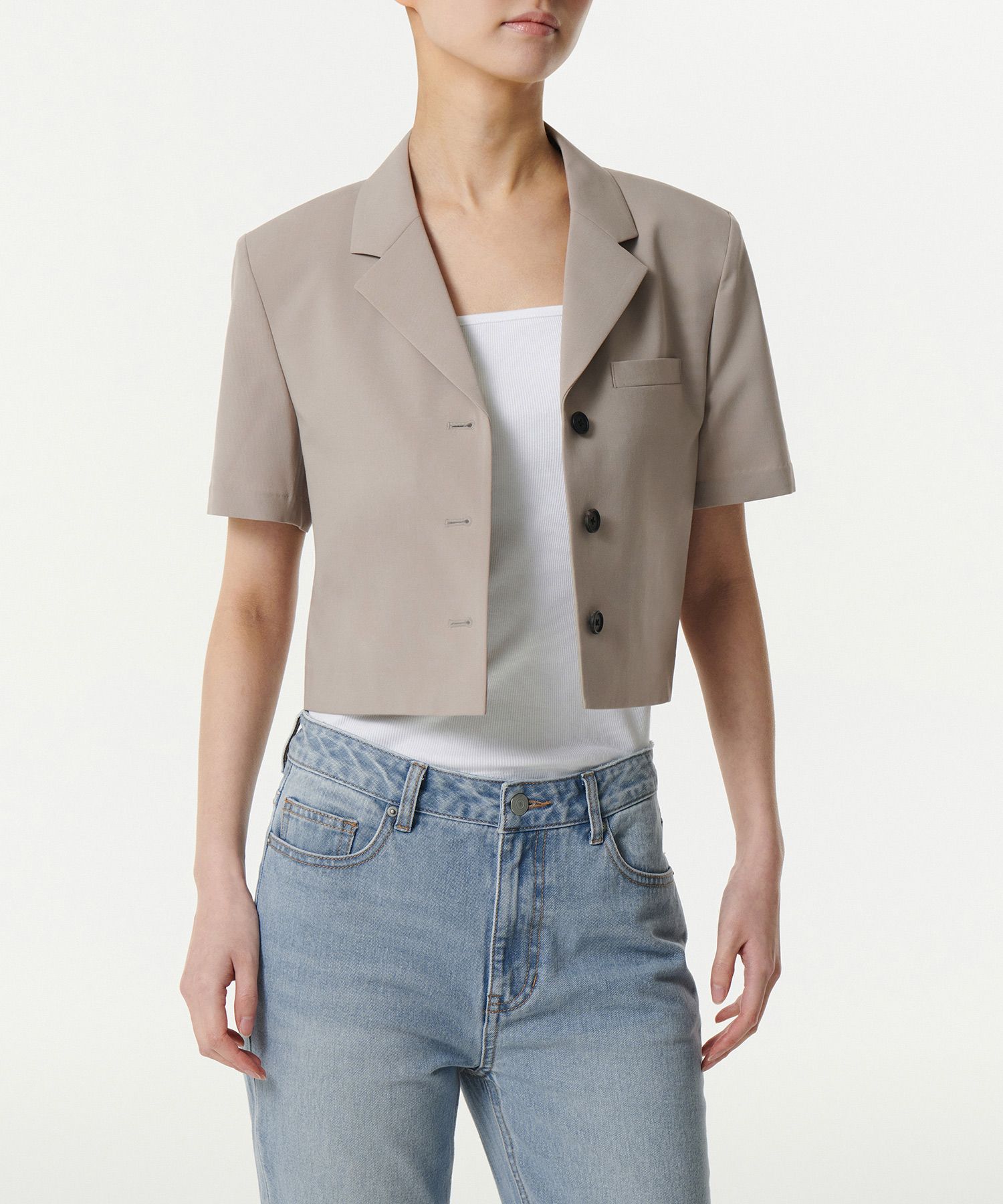 MUSINSA STANDARD ■ LIGHTWEIGHT CROPPED SHORT SLEEVE BLAZER MUSINSA | MUSINSA STANDARD WOMAN [Cool Standard] Women's