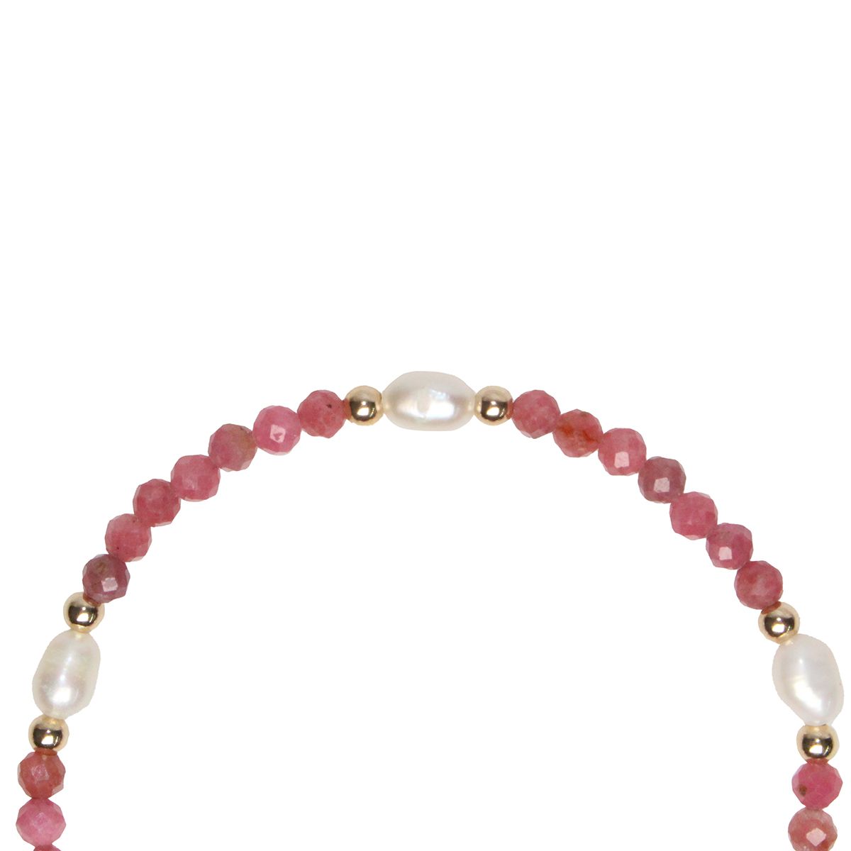 비엔베투(Bien Vetu) 3mm 핑크 토르말린 x 4mm 담수진주 GF 레이어드 WB