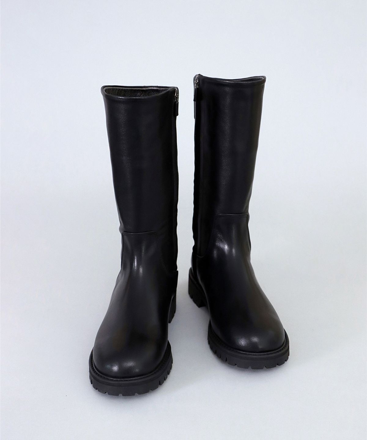 흰(HEENN) Chunky Sole Mid Calf Boots . Black