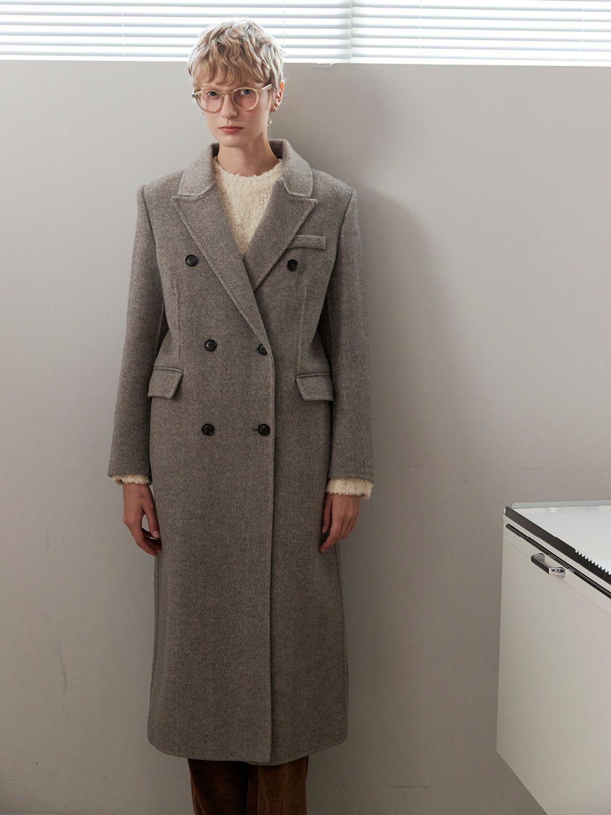 오앨(OUEL) HANDMAD WOOL COAT_GREY