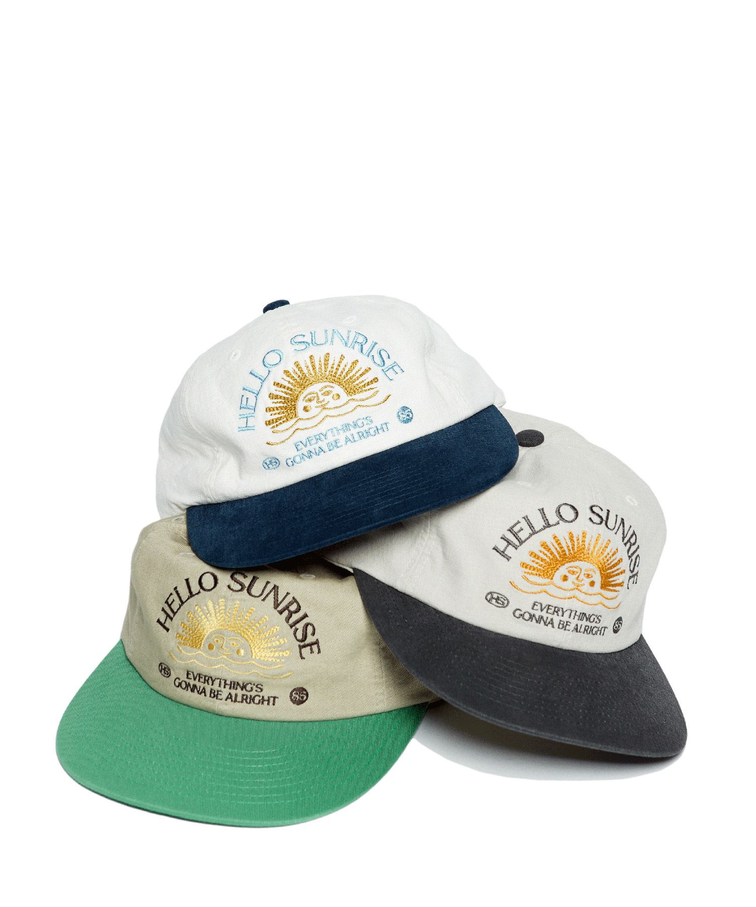 헬로 선라이즈(HELLO SUNRISE) Washed HS Arch Logo 6Panel Cap (Beige & Vintage Green)  - 사이즈 & 후기 | 무신사