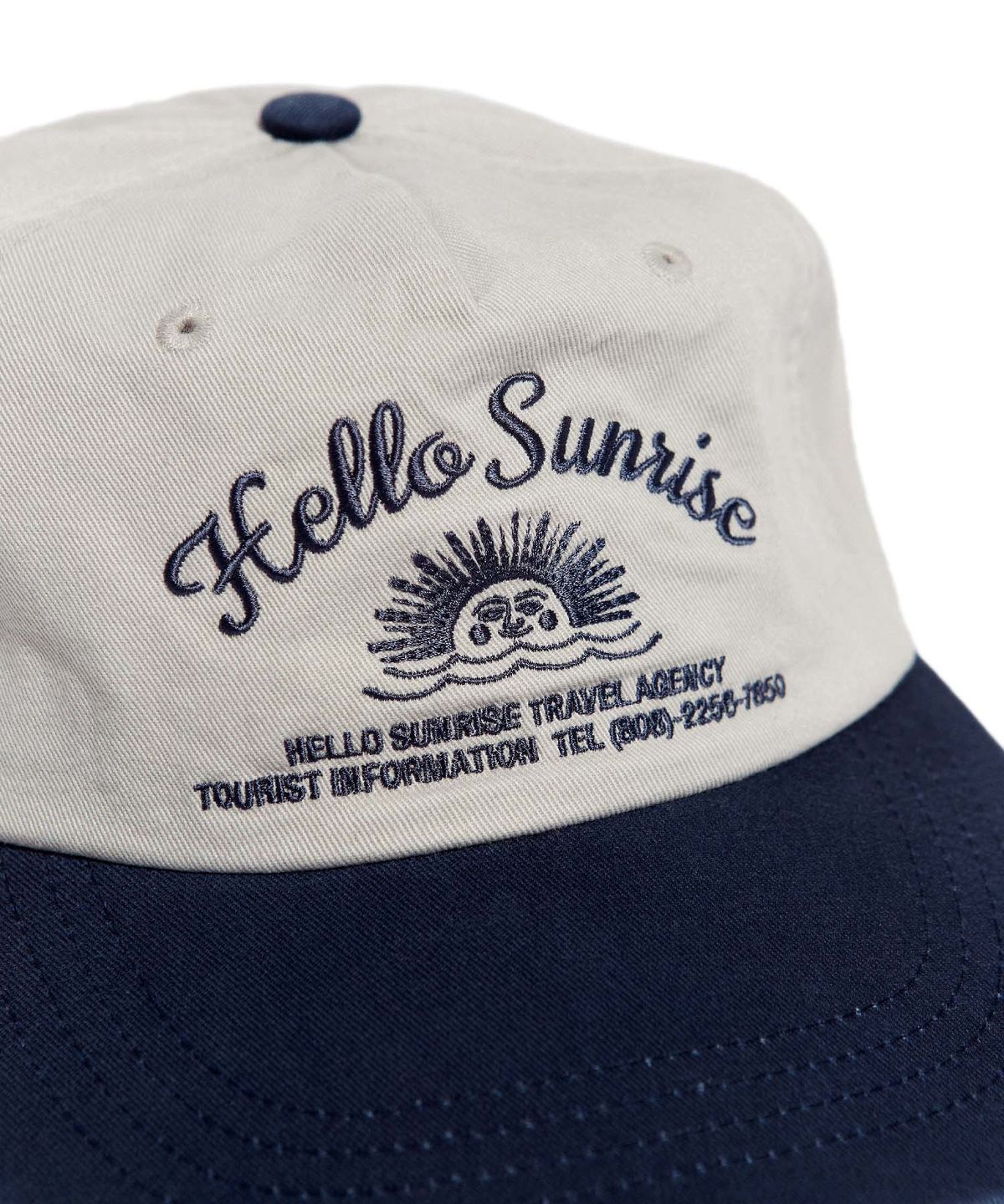 헬로 선라이즈(HELLO SUNRISE) HS Travel Agency Logo 5Panel Cap (Light Gray/Navy)