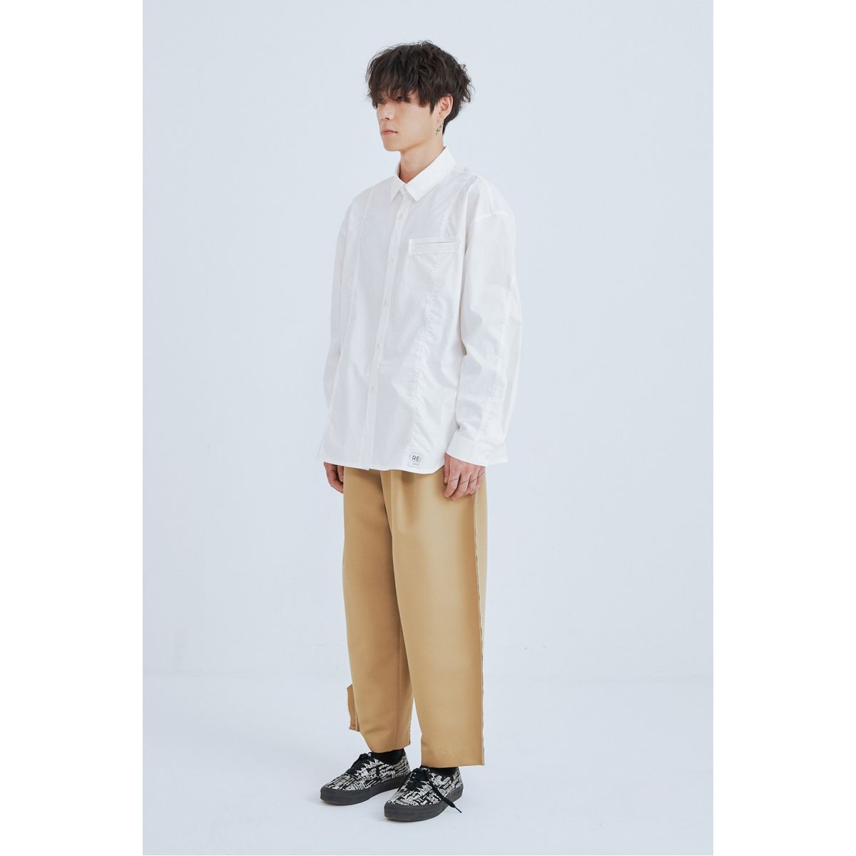 래코드(RECODE) Raw Edged Two Tuck Pants_RKPAA23606BEX