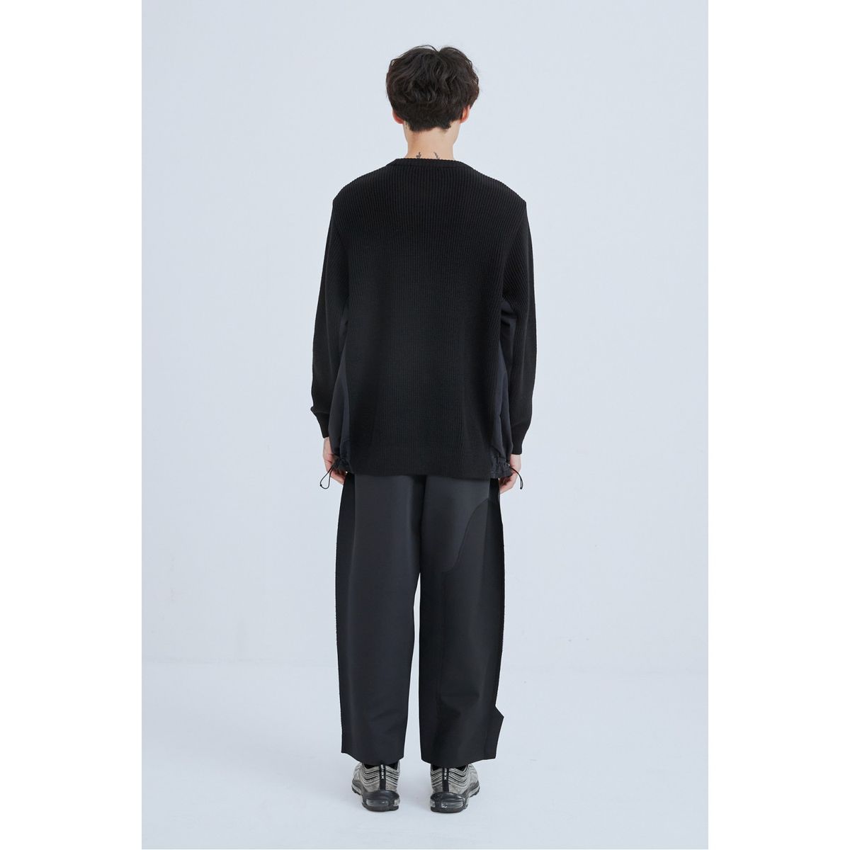 래코드(RECODE) Raw Edged Two Tuck Pants_RKPAA23606BKX