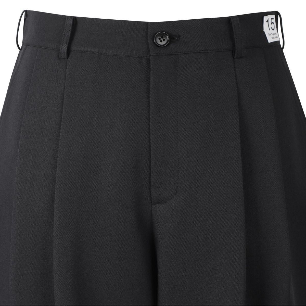 래코드(RECODE) Raw Edged Two Tuck Pants_RKPAA23606BKX