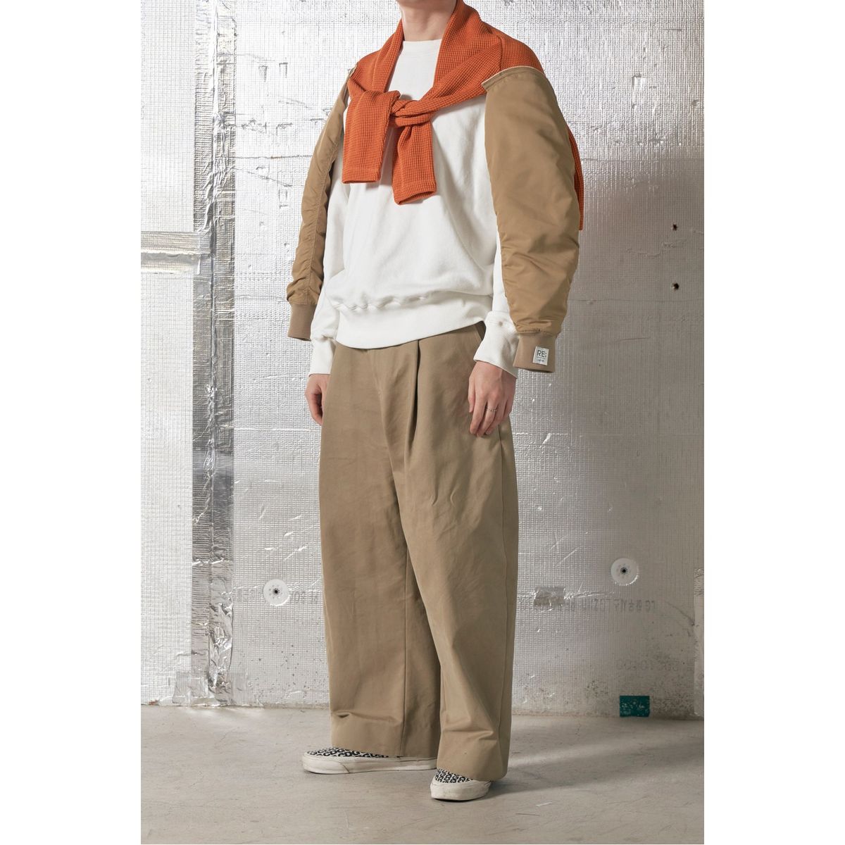 래코드(RECODE) Jersey Mixed Bomber Sleeve Bolero Cardigan_RYAAW23546BEX