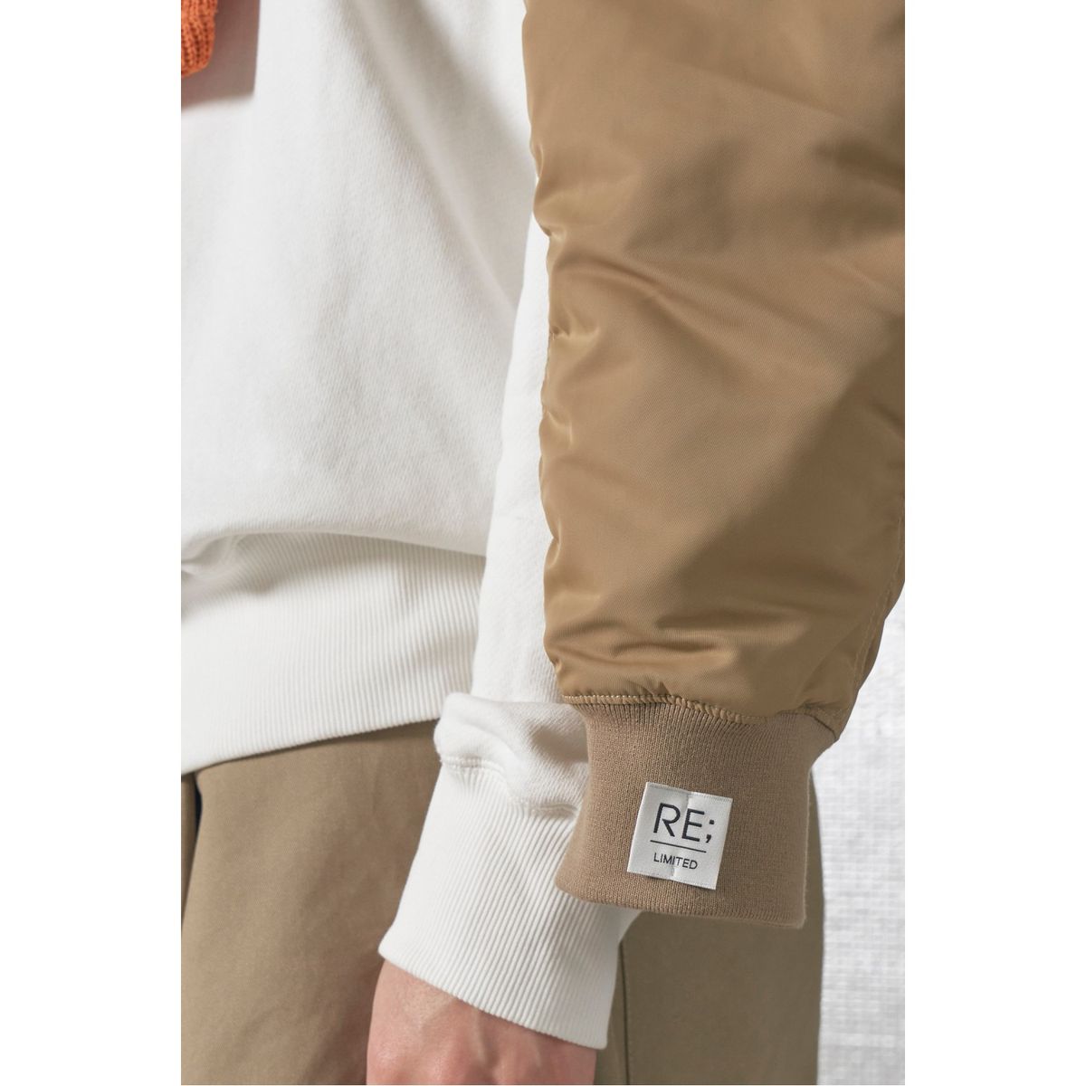 래코드(RECODE) Jersey Mixed Bomber Sleeve Bolero Cardigan_RYAAW23546BEX