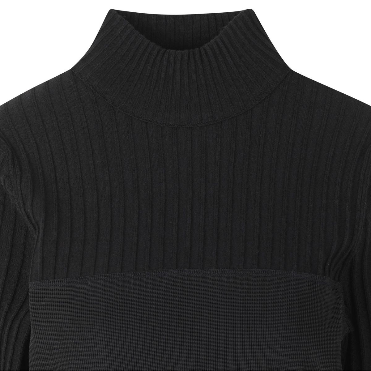 래코드(RECODE) Fabric Patch Work Knit Top_RQWAA23507BKX