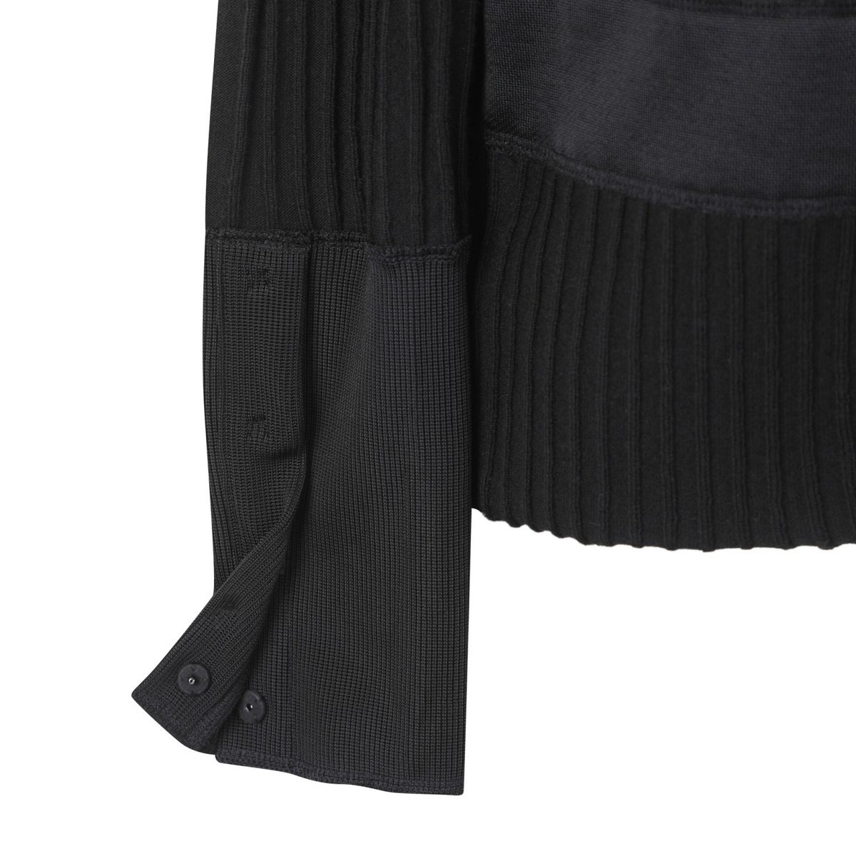 래코드(RECODE) Fabric Patch Work Knit Top_RQWAA23507BKX
