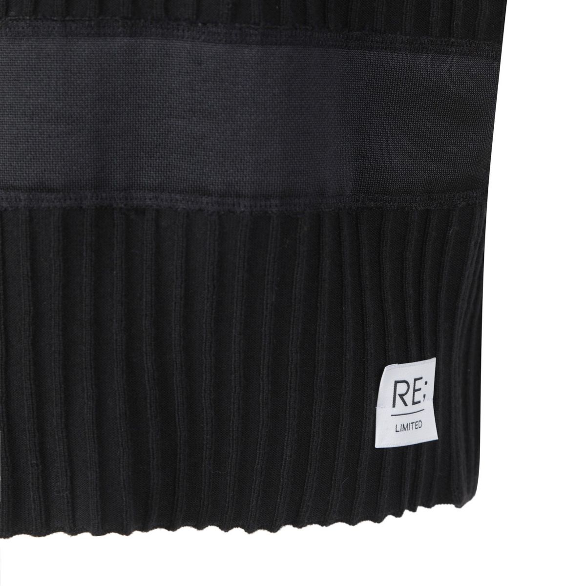 래코드(RECODE) Fabric Patch Work Knit Top_RQWAA23507BKX