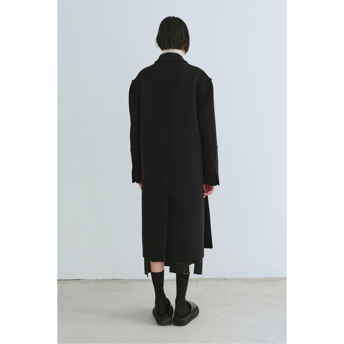 래코드(RECODE) Oversized Two way Double Coat_RQCAW23530BKX